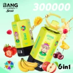 dh-vape-eu-warehouse-バングリーダー-300k-パフ-ストロベリー-バナナ-ダブルアップル-ラズベリー-スイカ-サワーマンゴー-パイナップル-トロピカルフルーツ-レモン-ピーチ