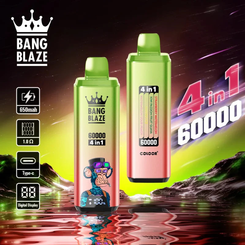 dh-vape-eu-warehouse-puff-60k-bang-blaze-60000-fraise-melon d'eau-kiwi-passion-fruit-guava-mango-glace-melon d'eau-sour-pêche