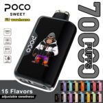 POCO Sweet 70000 disposable vape featuring a gorilla graphic and 70,000 puff capacity.